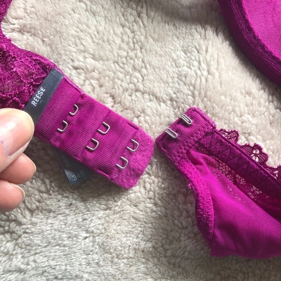 Aerie Limited Edition Reese Bra Magenta Pink Push Up Lace Sequins Size 34B - Picture 5 of 12